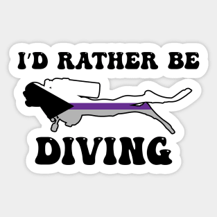 I'd Rather Be Diving: Demisexual Pride Sticker